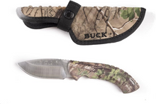 Load image into Gallery viewer, Buck 390 Omni Hunter 10PT Fixed 3-1/4" Blade, RealTree Xtra Green Camo Handle