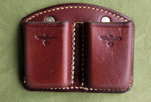 Load image into Gallery viewer, Davies Leather Holster for 2 Single Stack 45ACP Magazines
