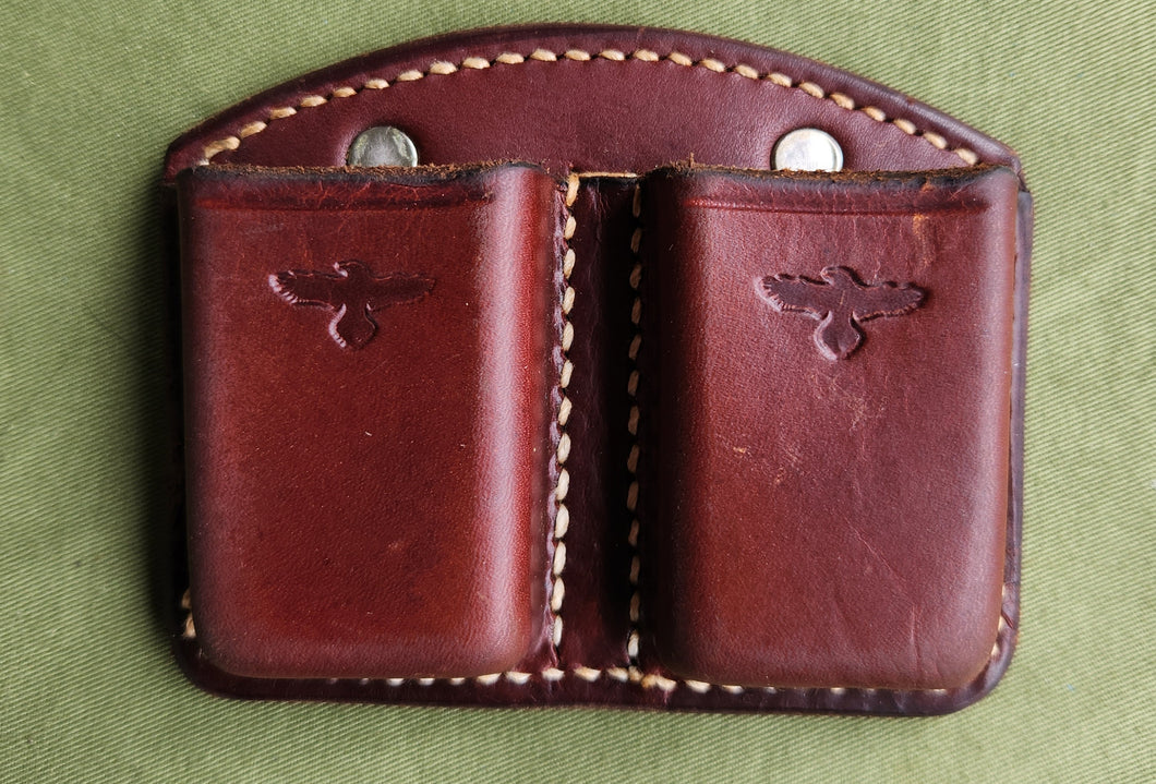 Davies Leather Holster for 2 Single Stack 45ACP Magazines