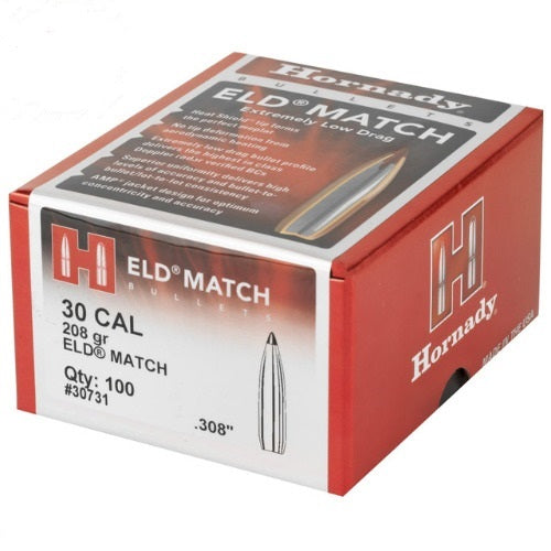 Hornady 30cal .308 dia 208gr ELD Match Projectiles
