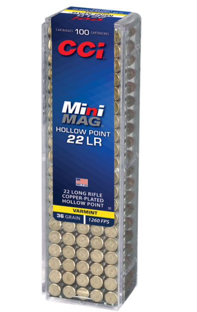 CCI 22LR Mini Mag 36gr Hollow Point (100 Rounds)