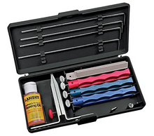 Load image into Gallery viewer, LANSKY UNIVERSAL SHARPENING SYSTEM - COARSE, MEDIUM, FINE &amp; MEDIUM SERRATED HONE
