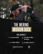 Load image into Gallery viewer, Merino Mission Sock - Black
