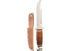Load image into Gallery viewer, KA-BAR 1235 MARINE HUNTER, Straight Edge, Leather Sheath
